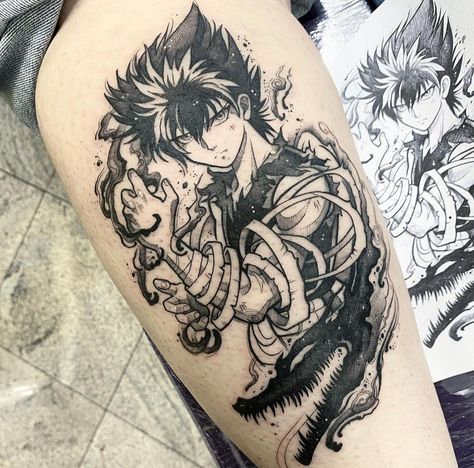 Yu Yu Hakusho, Thigh Tattoos Women, Anime Tattoos, Thigh Tattoo, Tattoos For Women, Tatting, Tattoo Designs, Tattoos, Anime