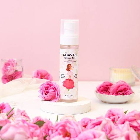 Rose Water Product Photography, Rose Water Photography, Rose Toner, Happy Janmashtami, Cosmetics Photography, Water Photography, Rose Water, Bridal Outfits, Product Photography