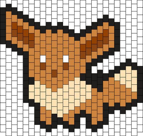 Eevee Bead Pattern Pikachu Beads, Melted Bead Crafts, Pokemon Bead, Beaded Banners, Pony Bead Patterns, Pattern Maker, Loom Bracelet Patterns, Kandi Patterns, Plastic Canvas Patterns Free