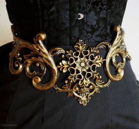 Golden Belt, Womens Costumes, Diy Kostüm, Gothic Fairy, Fantasy Dress, Gold Filigree, Fantasy Jewelry, 가을 패션, Fantasy Clothing