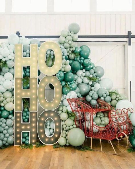 25 Classy Christmas Party Ideas » Lady Decluttered Party Balloon Arch, Classy Christmas Party, Christmas Party Backdrop, Pegboard Display, Christmas Party Ideas, Holiday Balloons, Christmas Balloon Decorations, Classy Christmas, Christmas Themes Decorations