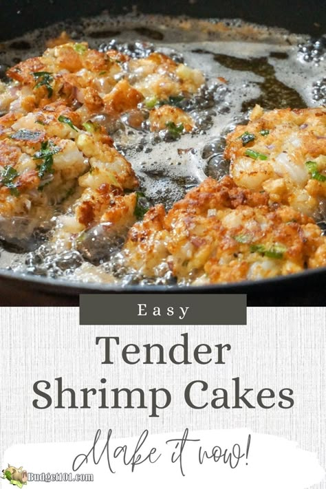 Shrimp Fritters Recipes, Shrimp With Bread Crumbs, Shrimp Patties Recipes, Shrimp Cakes Recipe, Shrimp Cake Recipe, Seafood Cakes, Shrimp Cake, Shrimp Patties, Shrimp Fritters