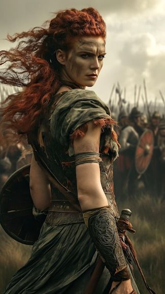 Queen Boudica Boudicca Aesthetic, Boudicca Art, Scottish Female Warrior, Boudicca Costume, Celtic Warrior Woman, Character Creation Challenge, Iron Druid, Celtic Queen, Queen Boudica