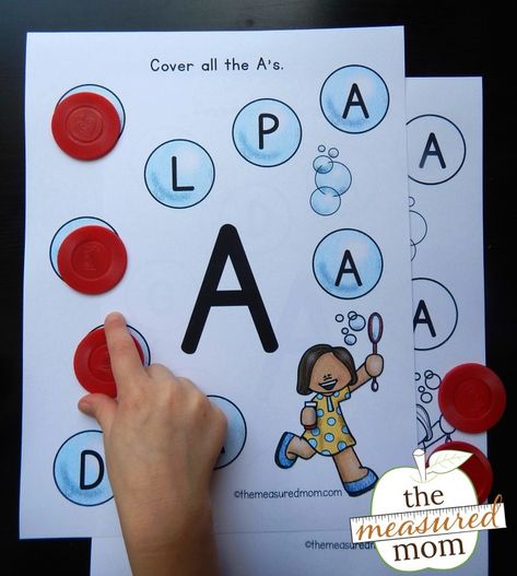 These simple letter find pages are perfect for young learners! Early Education Classroom, Teaching Letter Recognition, Toddlers Activities, The Measured Mom, Measured Mom, Teaching Handwriting, Alphabet Centers, Letter Recognition Activities, Alphabet Recognition