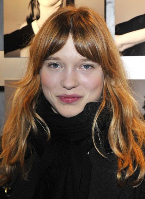 Lea Seydoux French Bangs, Clemence Poesy, Lea Seydoux, The Big Boss, Hair Locks, Big Boss, Long Hair With Bangs, Undercut Hairstyles, Dream Hair