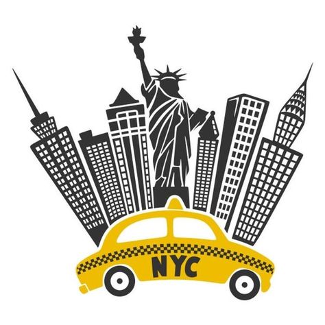 Nyc Illustration New York City, New York Drawing, Cuttable Designs, New York Illustration, New York Theme, New York Design, New York Graffiti, Nyc Design, City Illustration