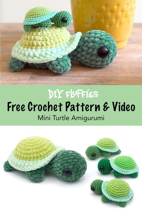 Almost now sew pattern. Crochet a cute turtle with this easy beginner amigurumi pattern made by Mariska Vos-Bolman. Including full video on how to crochet this plush toy. Crochet Turtle Pattern Free, Crocheted Turtle, Turtle Crochet Pattern, Turtle Amigurumi, Crochet Quotes, Crochet Turtle Pattern, Turtle Crochet, Mini Amigurumi, Cute Turtle