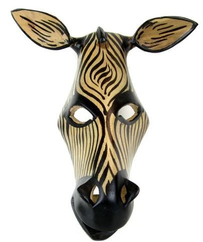 Not actual, live zebras, but cool stuff that's decorated like zebras. Get 20% OFF all things #zebra until July 25th when you shop at The Market! Use discount code ZEBRA20 at checkout, and get striped. #Gallyvant #FairTrade #Handmade Zebra Mask, Mask Images, African Wall Art, Halloween 2013, Animal Bones, Paint Stripes, African Mud Cloth, Handmade African, Animal Masks