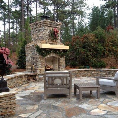 Mary Francis Tate Rustic Outdoor Fireplaces, Outdoor Stone Fireplaces, Outside Fireplace, Outdoor Fireplace Designs, Outdoor Fireplace Patio, Stone Patio, Backyard Fireplace, Patio Fireplace, Outdoor Stone