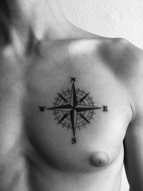 Compass On Chest Tattoo, Compass Chest Tattoo, Wind Rose Tattoo, Compas Tattoo, Wind Tattoo, Compass Tattoo Men, Tatted Men, Wind Rose, Chest Tattoo