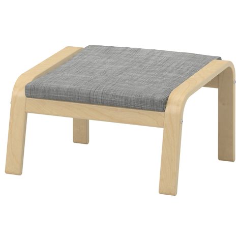 POÄNG Footstool - Isunda gray, birch veneer - IKEA Birch Veneer, Ottoman Cushion, Ikea Home, Fabric Ottoman, Ottoman Sofa, Cushion Design, Upholstered Furniture, Cushion Fabric, Storage Ottoman