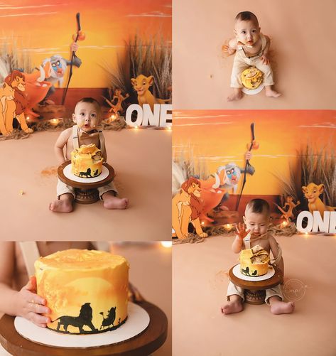 Cake Smash Lion King, Lion King Birthday Photo Shoot, Lion King Smash Cake Photoshoot, Lion King Smash Cake First Birthdays, Simba First Birthday Party Ideas, Lion King Photoshoot, Lion King Smash Cake, Lion King First Birthday Party Ideas, Lion Smash Cake