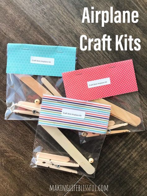 Craft Stick Airplane and Craft Kits for Charity | Making Life Blissful Birthday Crafts For Kids, Airplane Craft, Charity Work Ideas, Airplane Crafts, Airplane Kit, Camp Crafts, Summer Camp Crafts, Operation Christmas Child, Crafts Easy