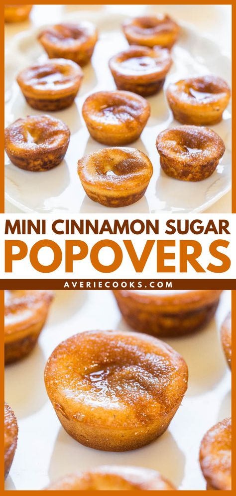 Mini Popovers, Popover Pan, Easy Breakfast Recipe, Averie Cooks, Good Morning Breakfast, Recipes With Few Ingredients, Mini Muffin Pan, Easy Brunch, Mini Muffins