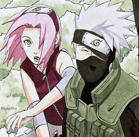 Kakashi And Sakura, Sakura Haruno Icons, Kakashi Hatake Naruto, Naruto Series, Sakura Uchiha, Team 7, Kakashi Hatake, Art Icon, Sakura Haruno