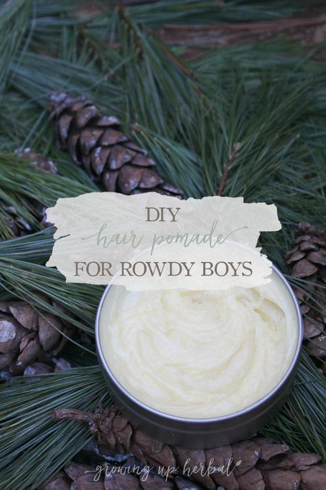 DIY Hair Pomade For Rowdy Boys | Growing Up Herbal | Get this recipe for all-natural homemade hair pomade for medium and firm hold. Your favorite guy will love it! Diy Hair Pomade, Coffee Facial, Homemade Hair, Home Remedies For Hair, Luscious Hair, Homemade Hair Products, Hair Pomade, Diy Hair Care, Homemade Face Masks