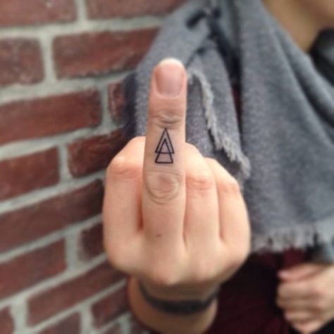 The 100 Best Finger Tattoos for Men | Improb Double Triangle Tattoo, Men Finger Tattoos, Arrow Tattoo Finger, Triangle Tattoo Meaning, Simple Finger Tattoo, Triangle Tattoo Design, Cute Finger Tattoos, Small Shoulder Tattoos, Finger Tats