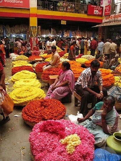 Bangalore Flower Market, India. Indian Market, Traditional Market, Haridwar, Outdoor Market, Food Market, South Asia, Incredible India, World Market, India Travel