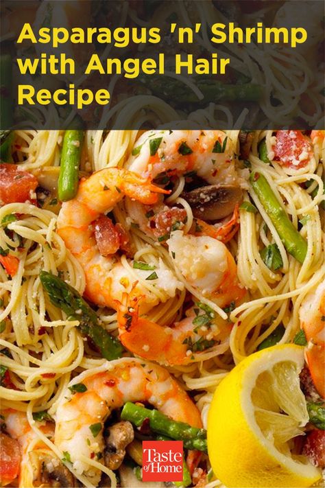 Asparagus 'n' Shrimp With Angel Hair, Asparagus And Shrimp With Angel Hair Pasta, Asparagus And Shrimp With Angel Hair, Angle Hair Pasta Recipe With Shrimp, Shrimp With Angel Hair Pasta Recipes, Shrimp Pasta Primavera Recipes, Shrimp And Angel Hair Pasta Recipes, Pasta Asparagus Recipes, Angel Shrimp