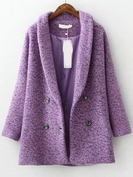 Shop Purple Lapel Double Breasted Woolen Coat online. SheIn offers Purple Lapel Double Breasted Woolen Coat & more to fit your fashionable needs. Purple Wool Coat, Woolen Suit, Purple Coat, Lapel Coat, Long Coat Women, Stylish Coat, Purple Jacket, Wool Blend Coat, Long Sleeves Coats