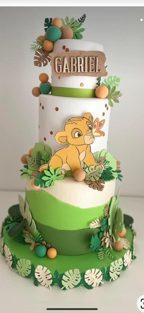 Lion Birthday Cake, Simba Baby Shower, Lion King Birthday Party Ideas, Jungle Theme Cakes, Half Birthday Cakes, Lion King Theme, Lion Baby Shower, Lion King Party, Lion King Baby Shower