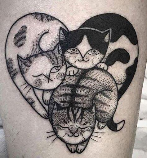 Cat Tattoos Ideas, Tattoo Ideas Cat, Cat Tattoo Simple, Cat Tattoo Ideas, Cats Tattoo, Tattoos For Lovers, Cat Tattoo Designs, Tattoo Simple, Tattoo Cat