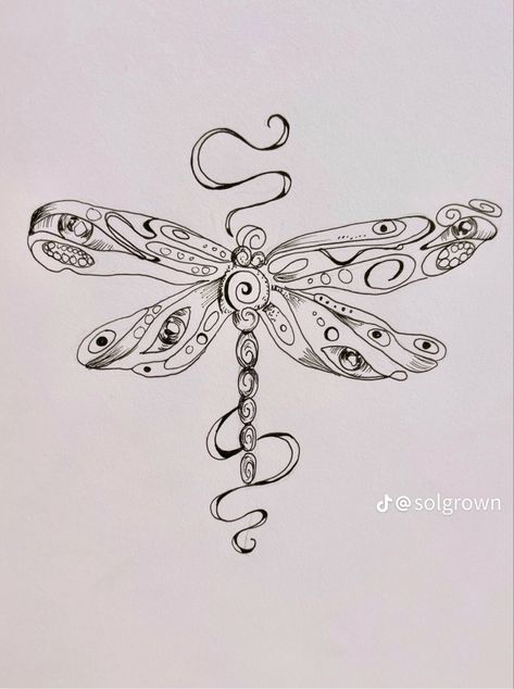 Swirly Tattoo, Underarm Tattoo, Gothic Tattoos, Moth Tattoo Design, Dragonfly Drawing, Artsy Tattoos, Flying Tattoo, Dragonfly Tattoo Design, Traditional Tattoo Sleeve