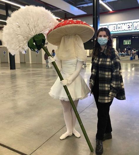 Bella on Instagram: "Had such an amazing time at Comic con NE Aberdeen!! What an amazing community to be a part of! Thank you to everyone who was so supportive and kind, hope you to see you all next year! 🍄❣️ #cosplay #cosplays #comicconscotlandaberdeen #comicconscotland #mushroom #mushroomcosplay #cottagecore" Adult Mushroom Costume, Mushroom Person Costume, Mushroom Costume Men, Black Mushroom Cosplay, Brown Mushroom Hat, Mushroom Costumes, Black Mushroom Hat, Inky Cap Mushroom Costume, Diy Mushroom Hat