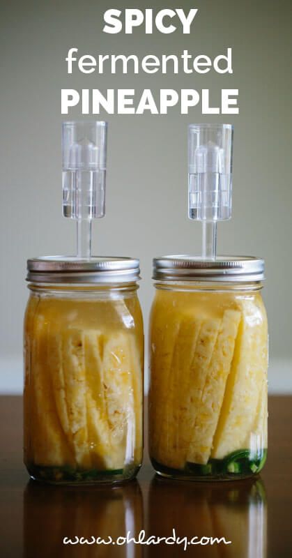 spicy fermented pineapple - ohlardy.com Fermented Pineapple, Pineapple Recipe, Fermented Veggies, Fermented Pickles, Fermentation Recipes, Pineapple Recipes, Fermented Vegetables, Fermented Drink, Probiotic Foods