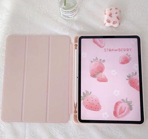 Manifest List, Macbook Hacks, Pink Ipad, Cute Ipad Cases, Cute Furniture, Girly Phone Cases, Kawaii Phone Case, Pink Strawberry, Pink Cases