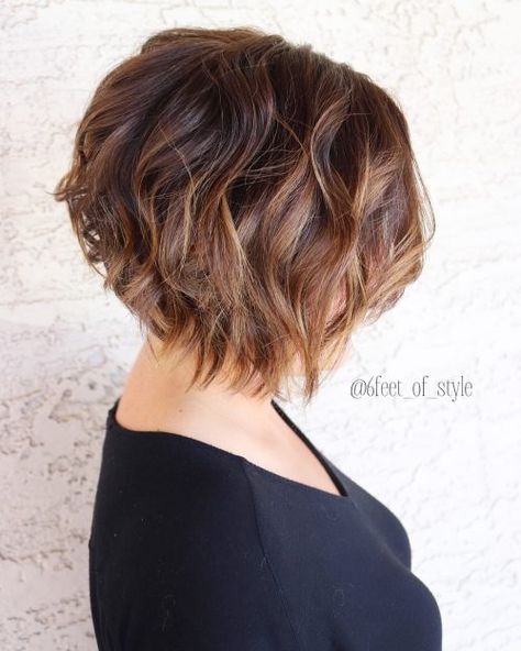 25 Best Stacked Bob Hairstyles of 2019 Shaggy Stacked Bob Haircut, Stacked Wavy Bob Haircut, Shaggy Stacked Bob, Stacked Bob Haircut Curly, Short Haircuts For Thick Hair Women, Ash Highlights, Stacked Bob Haircuts, Hair Bobs, Haircuts Trending