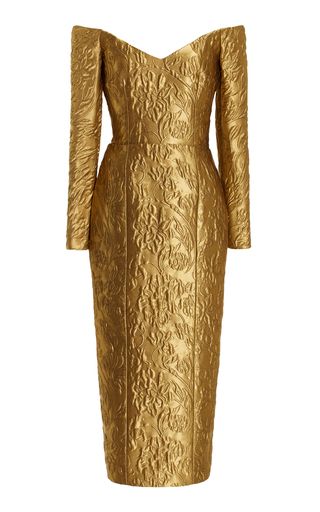 Festive Attire | Moda Operandi Coktail Dress, Baroque Wedding, Best Designer Dresses, Tulle Midi Dress, Designer Midi Dresses, Jacquard Jacket, Emilia Wickstead, Cocktail Attire, Airport Fashion