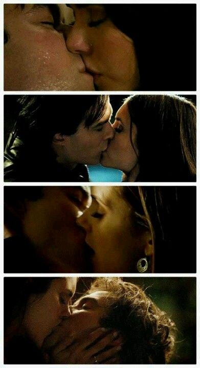 Elena & Damon Kiss ;) Damon And Elena Kiss, Daylight Rings, Tvd Delena, Damon And Elena, Romantic Kiss Gif, Elena Damon, Ian And Nina, Klaus And Caroline, The Vampire Diaries 3