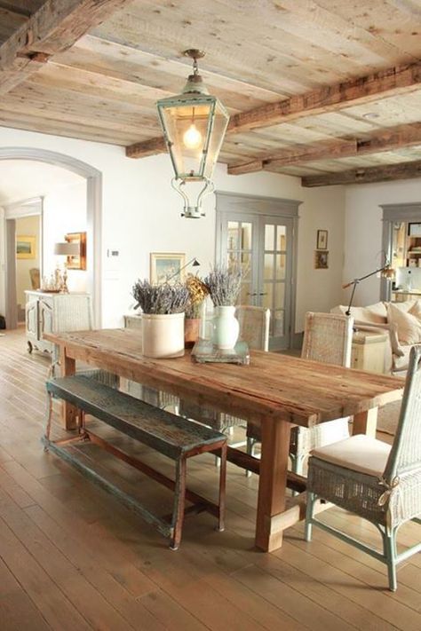 cottage style dinning | Cottage style dining room.....**~ via 24.media City Farmhouse, Diy Room Divider, Country Dining Rooms, French Style Homes, Pinterest Home, Room Decorations, Rustic Modern, Dining Room Design, Tiny Homes