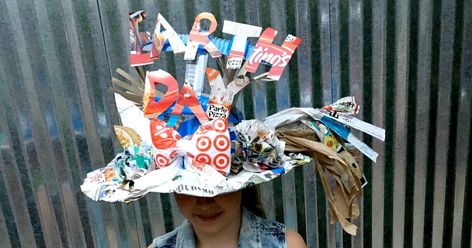 Decor, Family and All Things Crafty Recycled Hats, Newspaper Hat, Texas Girls, Paper Hat, Happy Earth, Butcher Paper, Thinking Outside The Box, Recycling Bins, First Girl