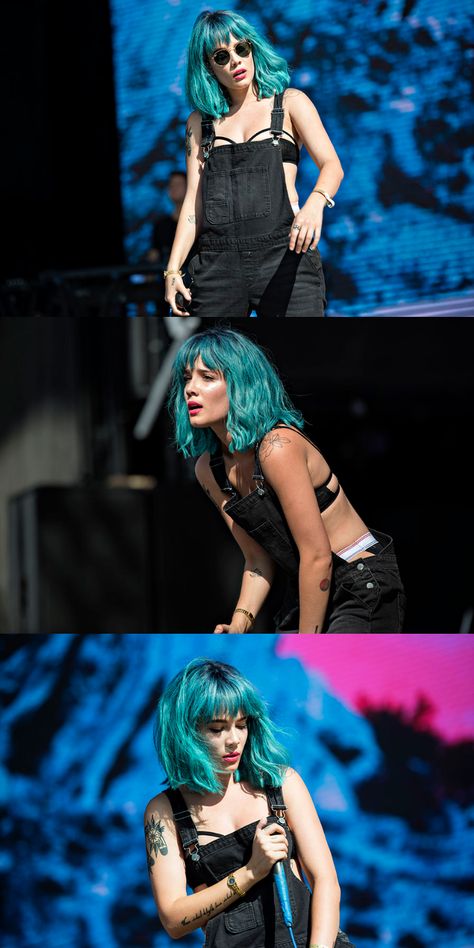 Halsey Billboard Hot 100 Fest   #halsey #billboard #bluehair #badlands #sunglasses #fashion Halsey Badlands, Backstage Music, Halsey Colors, Halsey Hair, Hottest 100, Sunglasses Fashion, Halsey, Baddie Outfits, Style Icon