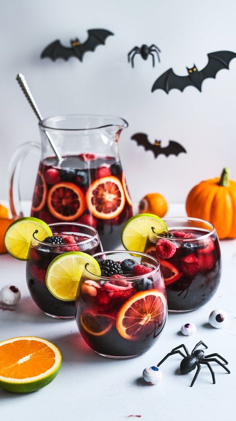 Are you ready to add a little spooky flair to your next gathering? 🎃 Let me introduce you to the Vampire Bat Sangria Cocktail. With its deep red color and delicious blend of flavors, this drink Vampire Party Food, Red And Black Food, Halloween Party Drinks, Sangria Cocktail, Vampire Party, Thanksgiving Cocktails, Halloween Cocktails, Black Food, Vampire Bat