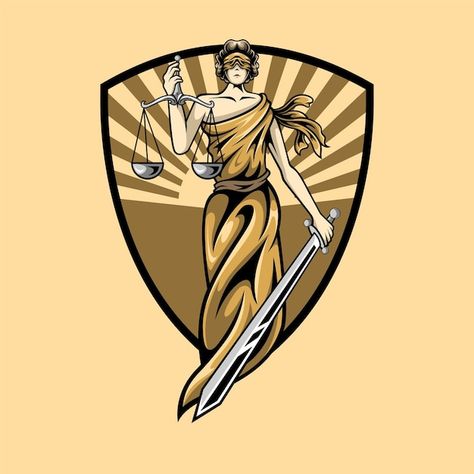 Lady justice vintage illustration logo d... | Premium Vector #Freepik #vector #lady-justice #balance-logo #themis #attorney-logo Justice Art Illustration, Lady Justice Logo, Lawyer Logo Design Modern, Justice Logo Design, Lawyer Art Wallpaper, Lady Justice Art, Justice Illustration, Advocate Logo, Lawyer Logo Design