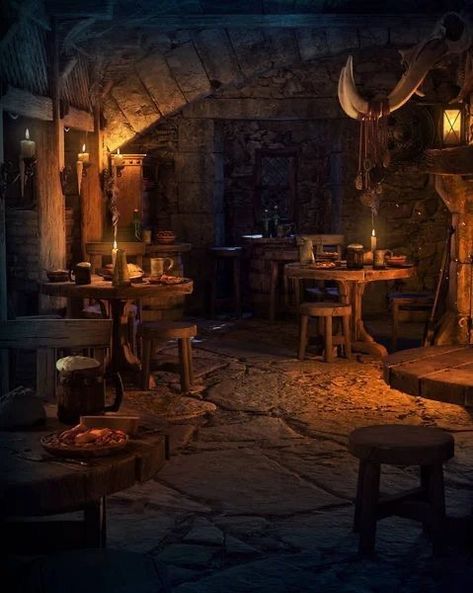 Medieval Rooms Aesthetic, Medieval Physician Aesthetic, Inn Aesthetic Medieval, Fantasy Inn Aesthetic, Medieval Inn Aesthetic, Old Inn Aesthetic, Fantasy Common Room, Fantasy Inn Interior, Medieval Study Room