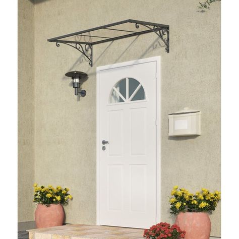 Palram Venus 1350 Door Awning 53" x 34", Gray - Walmart.com - Walmart.com Pergola Cover, Door Awning, Aluminum Awnings, Shade House, Polycarbonate Panels, Door Awnings, Door Canopy, Window Awnings, Covered Pergola