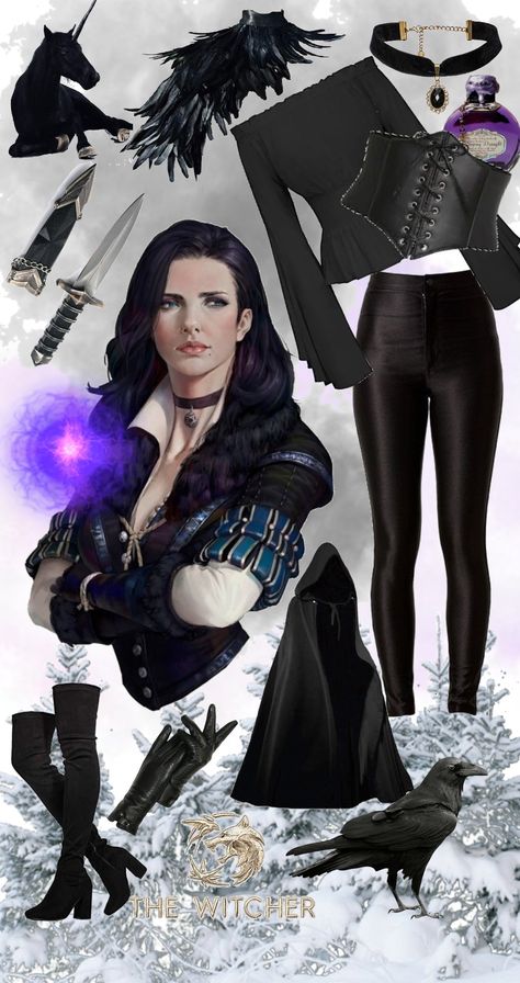 Yennifer Witcher Costume Halloween, Yennifer Witcher Halloween, The Witcher Yennefer Cosplay, Yennifer Witcher Cosplay, Yennefer Outfit Ideas, Geralt And Yennefer Cosplay, Geralt Of Rivia Costume, Yennefer Halloween Costume, Witcher Couple Costume