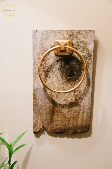 Easy Bathroom Hand Towel Holder | Hometalk Diy Towel Holder Bathroom, Bathroom Hand Towel Holder Ideas, Bathroom Towel Holder Ideas, Diy Bathroom Paint, Diy Towel Holder, Hand Towel Holder Ideas, Rustic Towel Holder, Towel Holder Diy, Rustic Apartment Decor