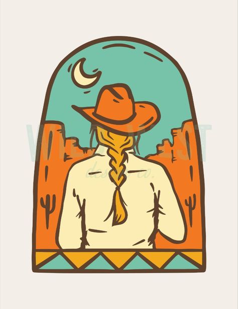 a cowgirl in the desert at night Cowgirl Line Drawing, Cowgirl Outline Drawing, Cowgirl Sketch, Cowgirl Silhouette, Western Illustration, Cowgirl Illustration, Rodeo Illustration, Cowgirl Drawing, Cowboy Illustration