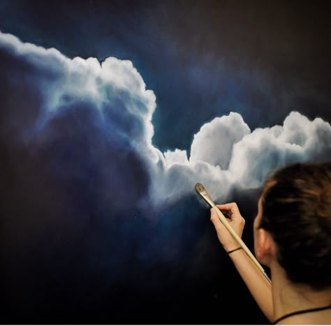 How To Paint Clouds, Clouds Painting, Painting Clouds, Art Clouds, Painting Instructions, Sky Art Painting, Boho Painting, Acrylic Painting Lessons, Diy Canvas Wall Art