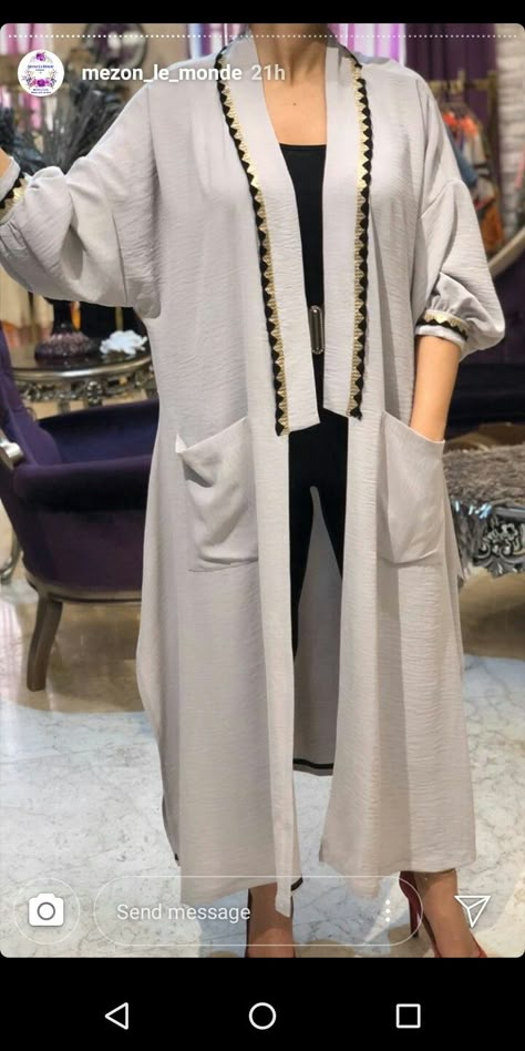 Abaya Hijab Styles, Patron Abaya, Arabian Kaftan, Shrug Design, Ramadan Kaftan, Caftan Simple, Arabic Dress, Abaya Kimono, Hijab Designs