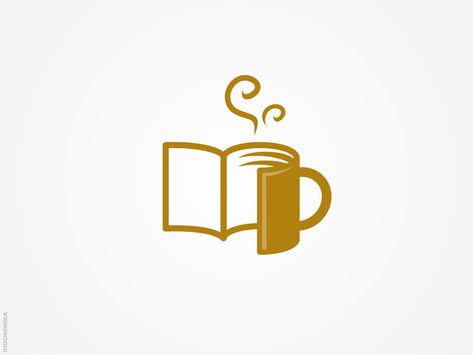 BookCafe by Mochamad Arief Logo Book Design, Cafe With Books, Book Cafe Logo, Book Display Ideas, Book Logo Design, Books Logo, Cafe Icon, Logo Cafe, Logo Design Coffee