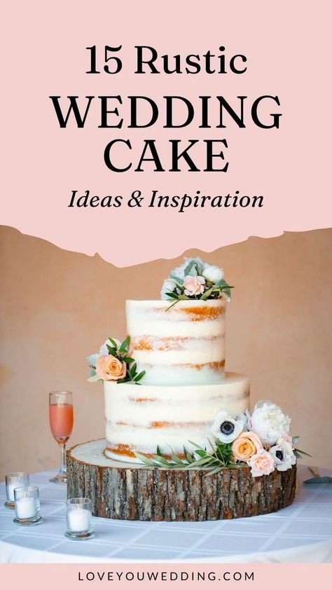 15 Unique Rustic Wedding Cake Design Ideas for Your Rustic Wedding. We’re sharing 15 stunning and modern rustic wedding cake designs for all styles and preferences. Click through to see the best naked wedding cakes, burlap, woodland, vintage, simple rustic wedding cakes, rustic wedding cake toppers, tree stump wedding cakes, and more! Unique Rustic Wedding Cake, Rustic Wedding Desserts, Unique Rustic Wedding, Cake Design Ideas, Rustic Cake Stands, Wedding Cake Design, Birthday Cake Decorating Ideas, Rustic Wedding Cake Toppers, Rustic Modern Wedding