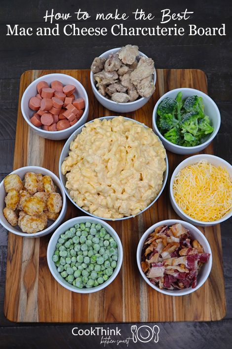 Mac N Cheese Charcuterie Board, Mac & Cheese Charcuterie Board, Mac And Cheese Board, Mac And Cheese Charcuterie Board, Garlic Aioli Sauce, Best Mac And Cheese, Velveeta Cheese, Charcuterie Platter, Sliced Baguette