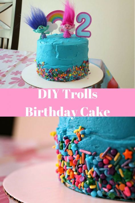 Homemade Trolls birthday cake tutorial with Poppy and Branch using the cameo 3. Troll Birthday Cakes, Trolls Birthday Party Cake, Birthday Cake Diy, Trolls Birthday Cake, Kids Cooking Party, Birthday Cake Tutorial, Trolls Cake, Trolls Party, Novelty Birthday Cakes