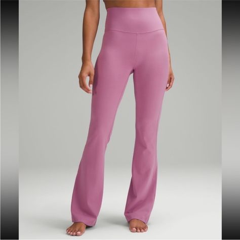 Magenta Pink Flare Groove Align Pants Size 4 Nwt. They Are Too Tight On Me Smoke And Pet Free Home Cropped Tees, Lululemon Groove Pant, Flared Leggings, Wedges Heels, Classic Pants, Black Flare, New Best Friend, Flare Leggings, Flared Pants